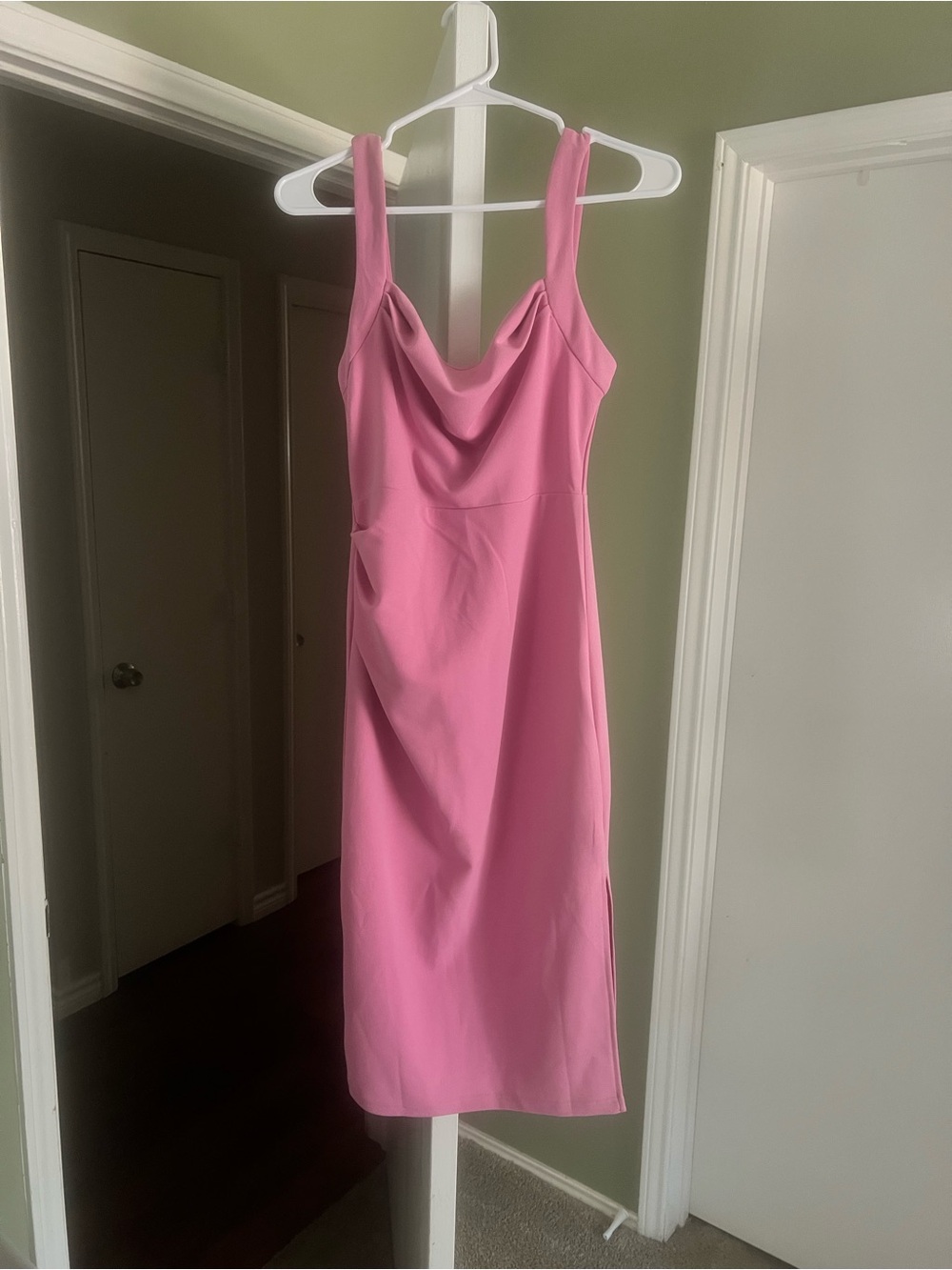 Hello Molly Pink Cowl Midi Dress